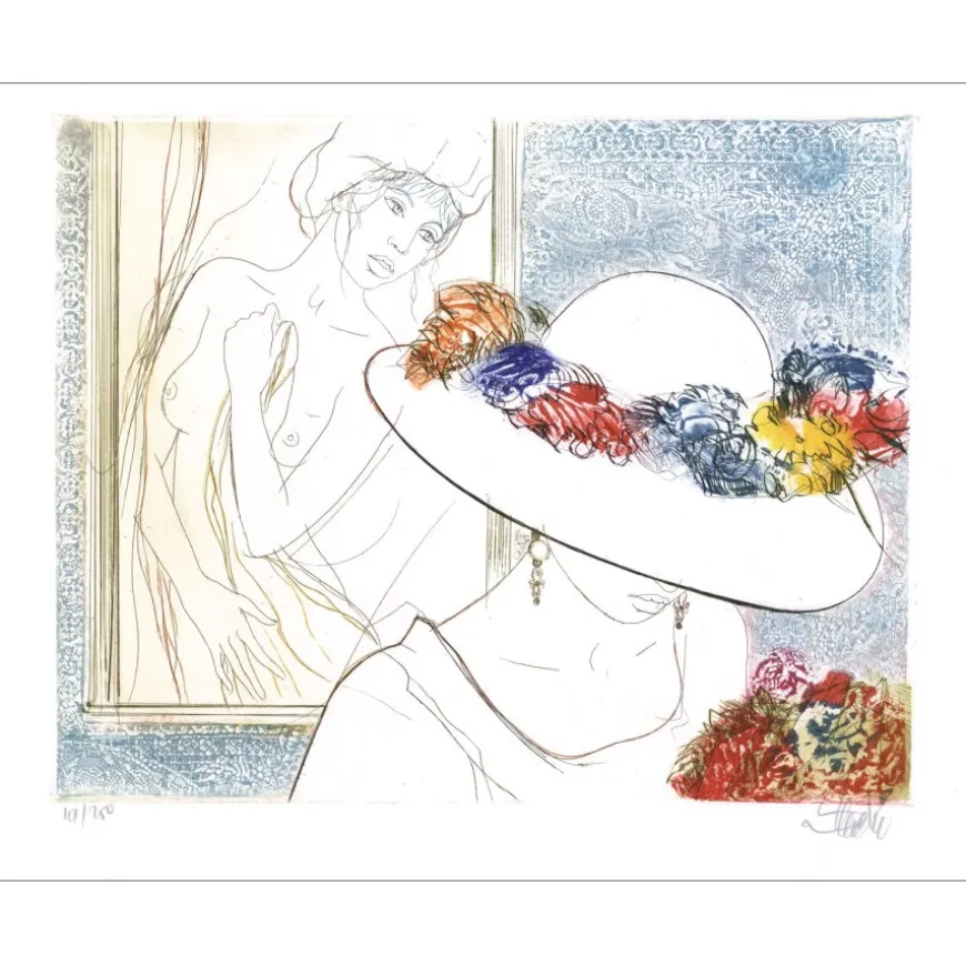 VALADIÉ Jean-Baptiste - Gravure originale "Les 7 péchés capitaux, L'Envie" 35x45cm