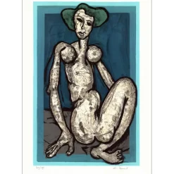VENARD Claude - Lithographie originale "Le nu bleu" 76x56cm