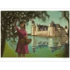 VERNET-BONFORT Robert - Lithographie originale "Château du Plessis-Bourré" 54x75cm - Ex 1/250