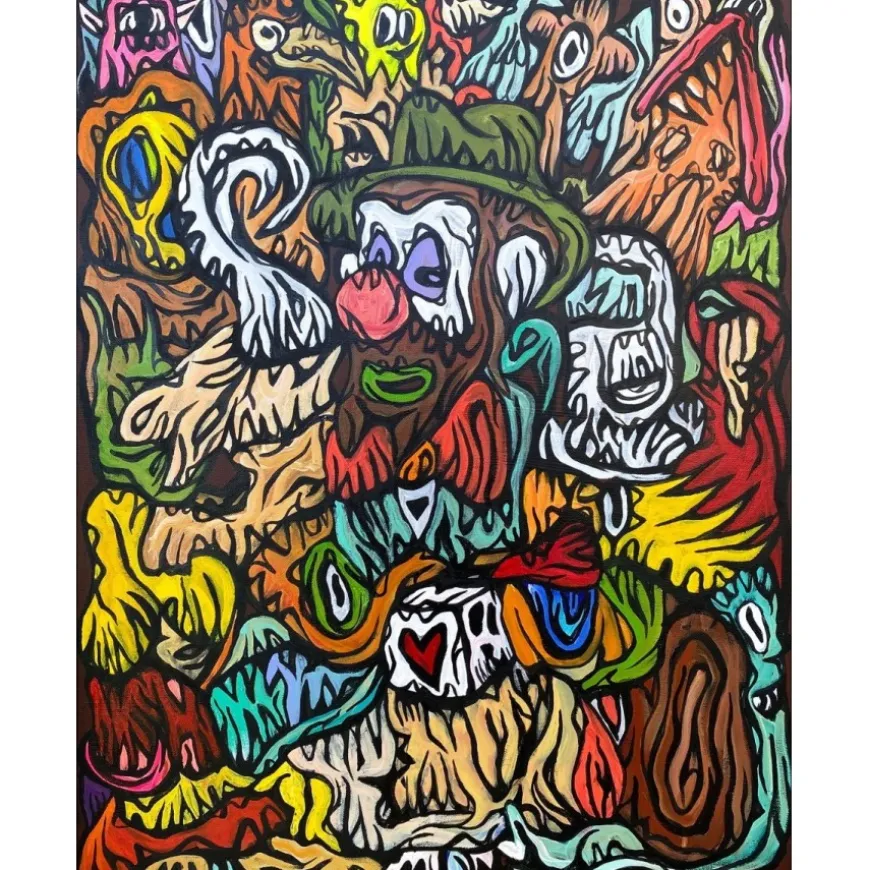 VERSCHAERE Fabien - Acrylique sur toile "Devil" 71x55cm - 2020