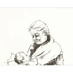 VIKO Victor - Lithographie "Femme et enfant" 32x25cm - 1966