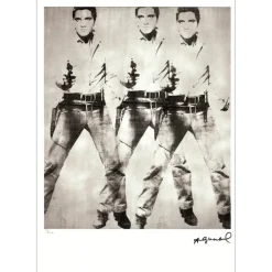 WARHOL Andy - Sérigraphie "Elvis Triple" 57x39cm - 1995