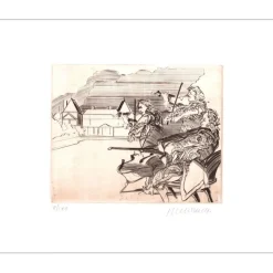 WEISBUCH Claude - Gravure originale "Le Concert à Rueil-Malmaison" 38x58cm
