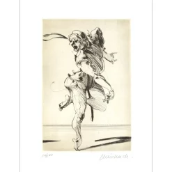 WEISBUCH Claude - Gravure originale "Hommage à Jacques CALLOT IV" 45x32cm - 2012