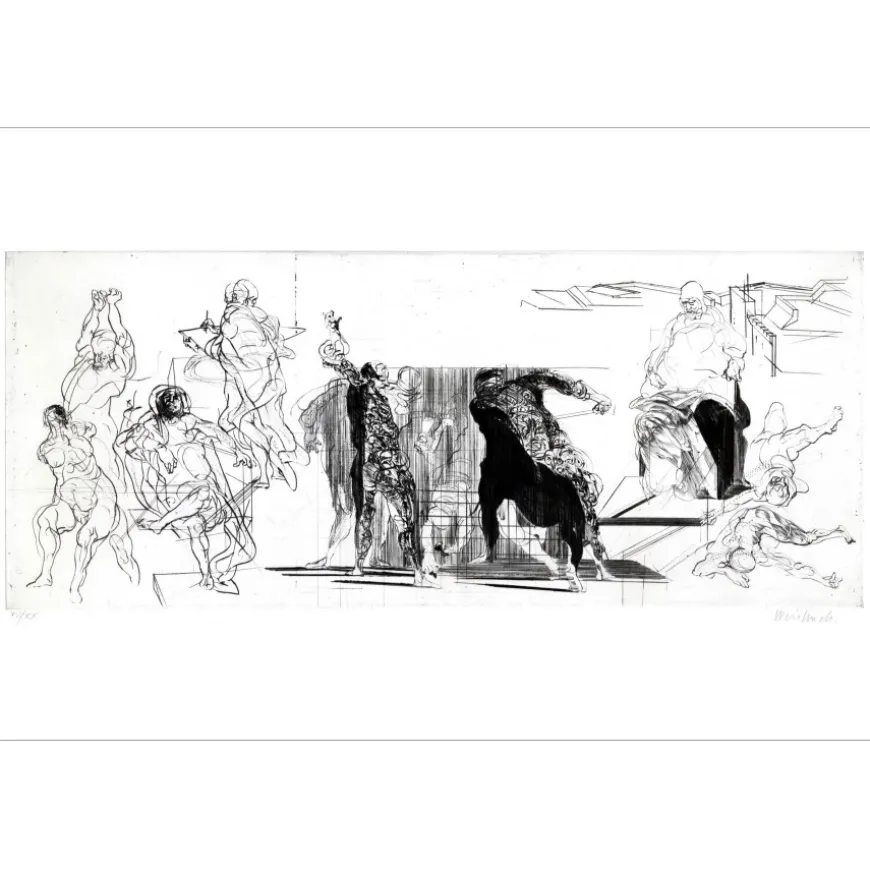 WEISBUCH Claude - Gravure originale "De Principatibus III" 63x90cm - 1972