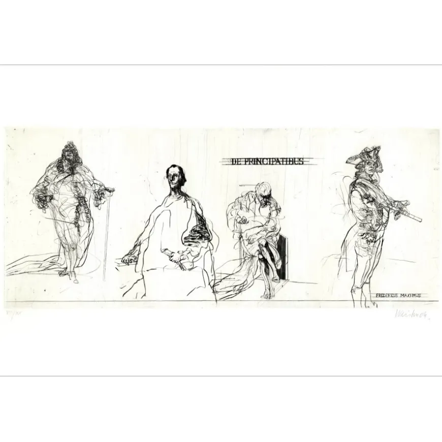 WEISBUCH Claude - Gravure originale "De Principatibus II" 63x90cm - 1972