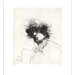 WEISBUCH Claude - Gravure originale "Étonné" 76x56cm - 1973