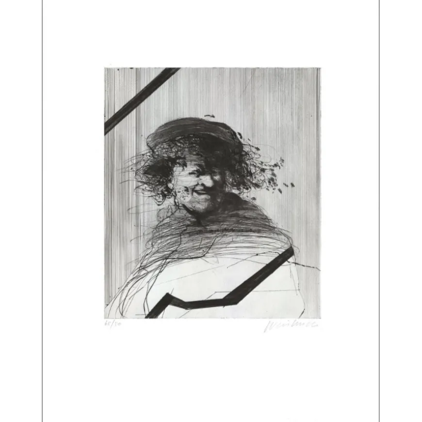 WEISBUCH Claude - Gravure originale "L'Homme qui rit" 76x56cm - 1973