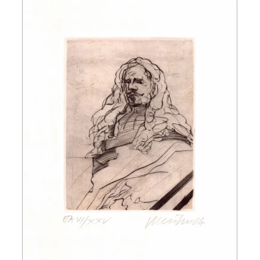 WEISBUCH Claude - Gravure originale "Le siècle des armes I" 50x37cm - 1981