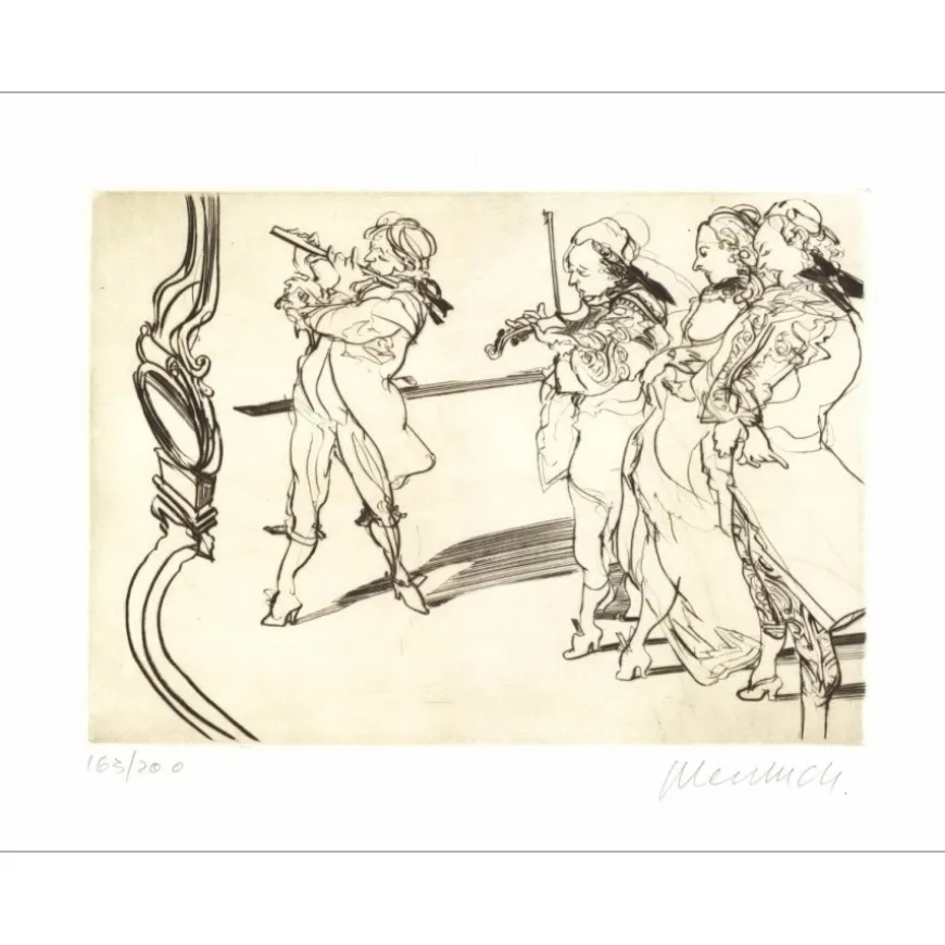 WEISBUCH Claude - Gravure originale "Opéra, La flûte enchantée" 28x38cm