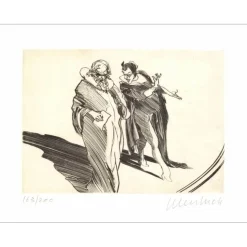 WEISBUCH Claude - Gravure originale "Opéra, La damnation de Faust" 28x38cm