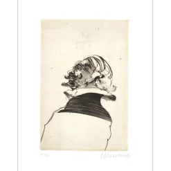WEISBUCH Claude - Gravure originale "Portrait de Jacques Callot I" 66x50cm - 1992