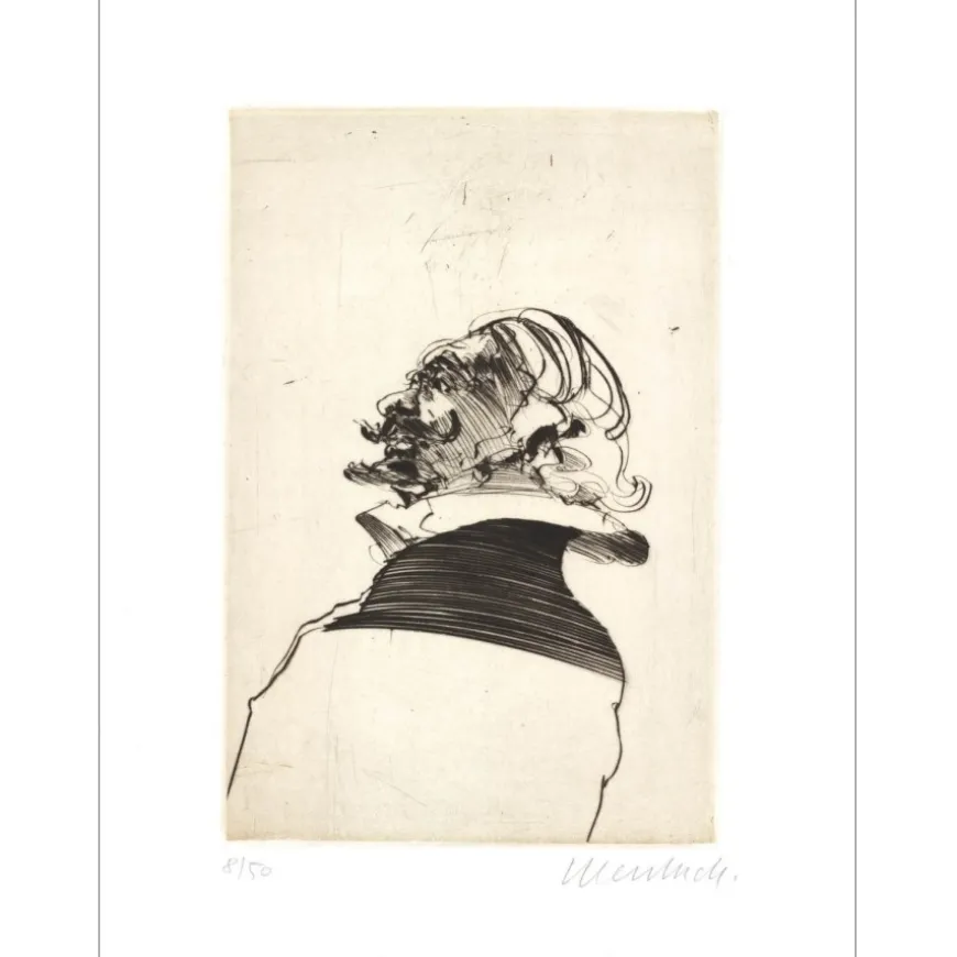 WEISBUCH Claude - Gravure originale "Portrait de Jacques Callot I" 66x50cm - 1992
