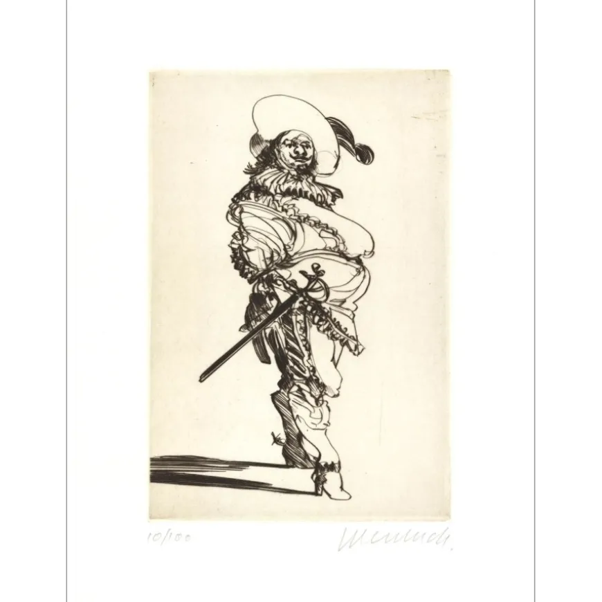 WEISBUCH Claude - Gravure originale "Le bourgeois gentilhomme" 66x50cm