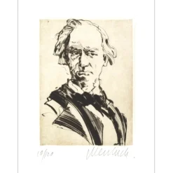 WEISBUCH Claude - Gravure originale "Portrait de Charles Baudelaire" 25x17cm