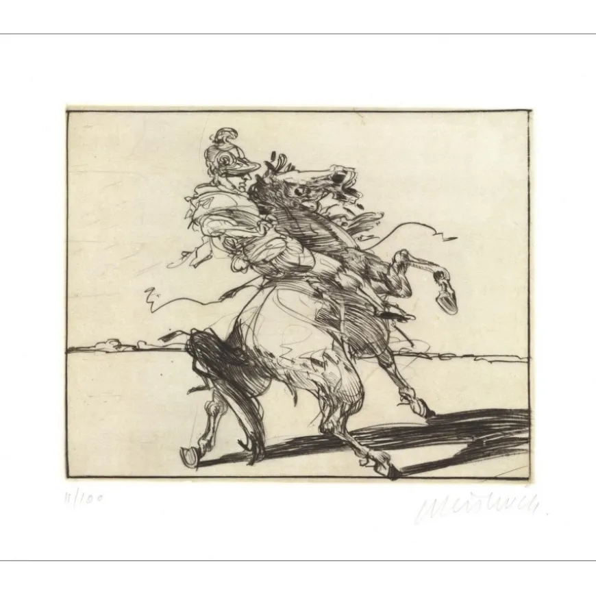 WEISBUCH Claude - Gravure originale "Le dragon" 38x57cm
