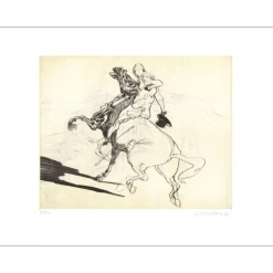 WEISBUCH Claude - Gravure originale "Souvenir des Zingaros" 57x76cm - 1989