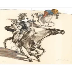 WEISBUCH Claude - Lithographie originale "Don Quichotte, voyage en Espagne" 56x76cm