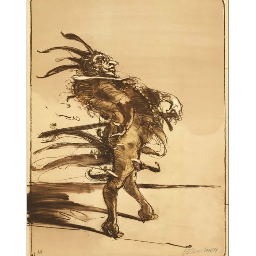 WEISBUCH Claude - Lithographie originale "Le Comédien" 76x56cm
