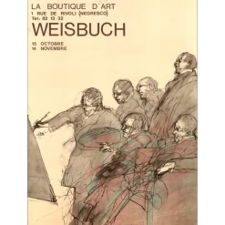WEISBUCH Claude - Lithographie "Exposition la boutique d'art, Paris" 76x54cm