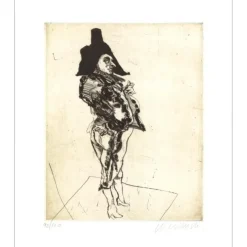 WEISBUCH Claude - Lithographie originale "L'habit brodé" 45x39cm