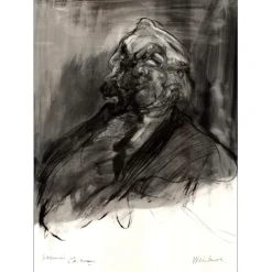 WEISBUCH Claude - Lithographie originale "Portrait de Daumier" 75x54cm - 1970