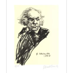 WEISBUCH Claude - Lithographie originale " Honoré Daumier I " 29x24cm