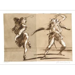 WEISBUCH Claude - Lithographie originale "Jacques Callot, Pantalons " 31x45cm