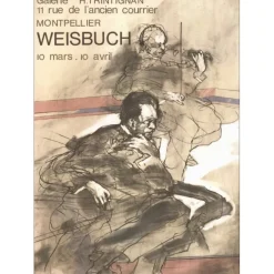 WEISBUCH Claude - Lithographie "Exposition Galerie H.Trintignan, Montpellier" 75x54cm