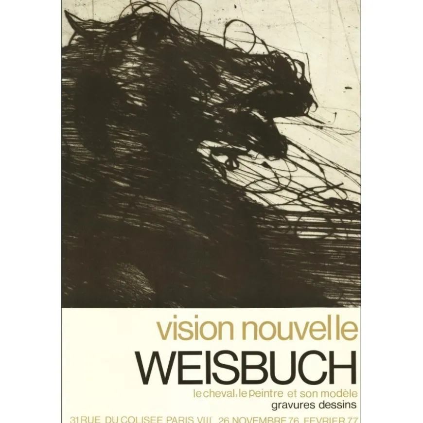 WEISBUCH Claude - Lithographie "Exposition Vision nouvelle, Paris" 72x49cm - 1977
