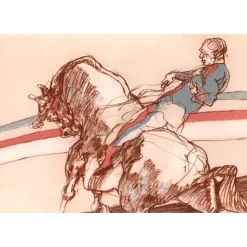 WEISBUCH Claude - Lithographie originale "L’écuyer du cirque" 31x45cm