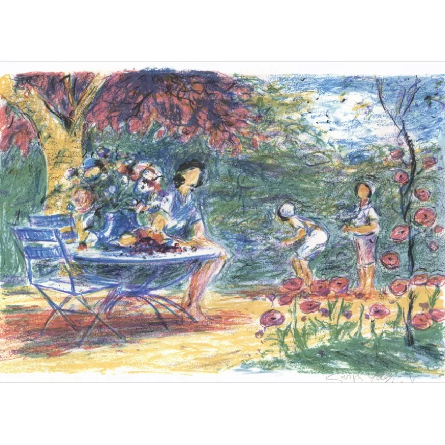 YOLDJOGLOU Georges - Lithographie originale "Le jardin" 38x55cm