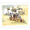 ZAROU - Lithographie originale "Marché en Provence" 50x65cm